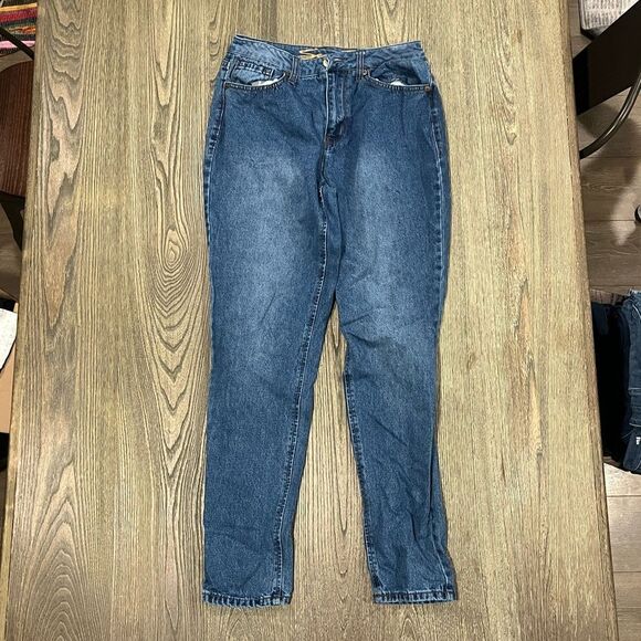 Seven 7 Womens High Rise Tapered Skinny Jeans Denim Cotton Dark Wash Blue Size 6 - Picture 1 of 11